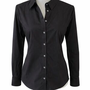 NWT Banana Republic Tailored Fit Non-Iron Black Button Down Shirt Size 14